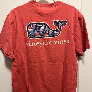 Men's red vineyard vines whale tee